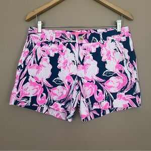 {Lilly Pulitzer} Callahan Knit Short in Inky Navy Flamingle - Womens 4